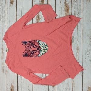 Tucker + Tate Pink Fox Long Sleeve T Girl's M (8/10)